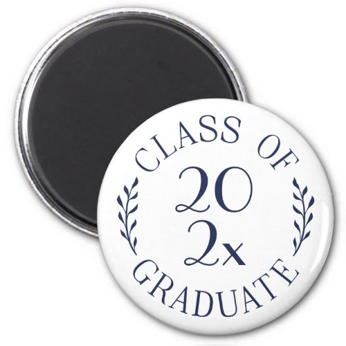 Class of 2024 Graduate Chic Navy Typography Magnet