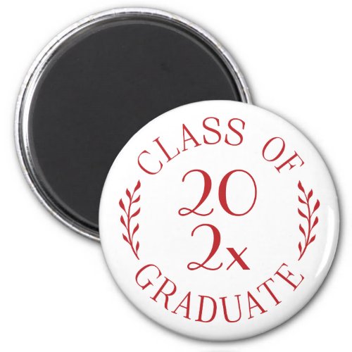 Class of 2024 Graduate Chic Red Typography Magnet