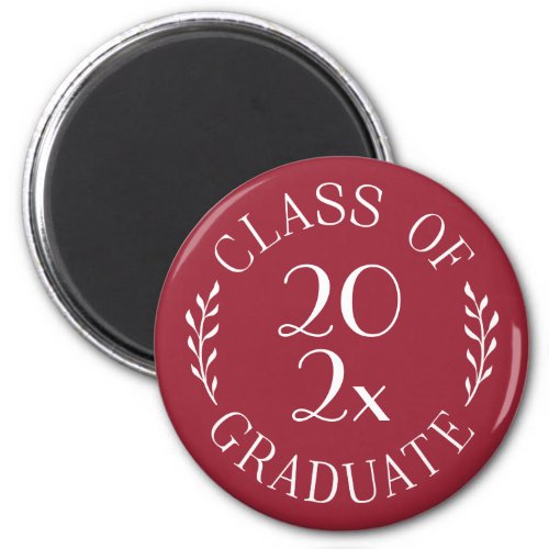 Class of 2024 Graduate Chic Typography Burgundy Magnet