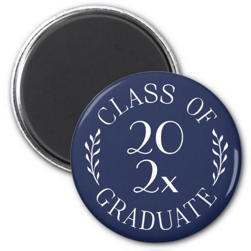 Class of 2024 Graduate Chic Typography Navy Blue Magnet