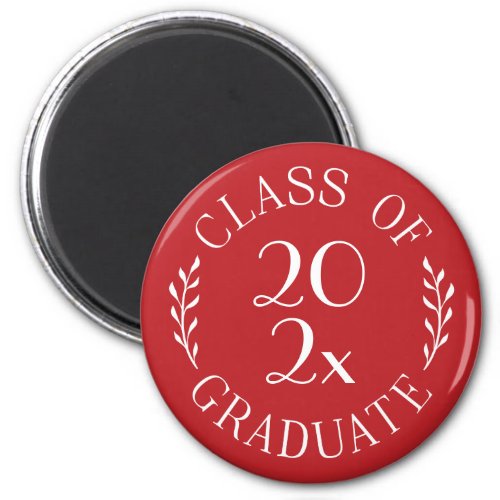 Class of 2024 Graduate Chic Typography Red Magnet