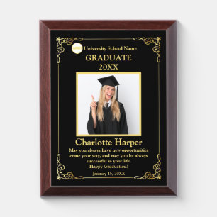 Class of 2024 Graduate Image gold & black Award Plaque