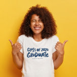 Class of 2024 graduate modern navy graduation T-Shirt<br><div class="desc">Celebrate graduation with this stylish t-shirt that features a bold "class of 2024 graduate" in navy brushy type along with customizable text that can be school name or something else. Pick your school color shirt and rock this shirt proudly. Coordinates with the Lea Delaveris Design Bold Graduate collection of graduation...</div>