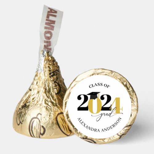 Class of 2024 Graduate Modern Tyopgraphy Gold Hersheys Kisses