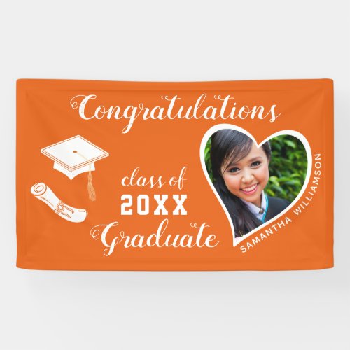 Class of 2024 Graduate Photo Orange Graduation Banner