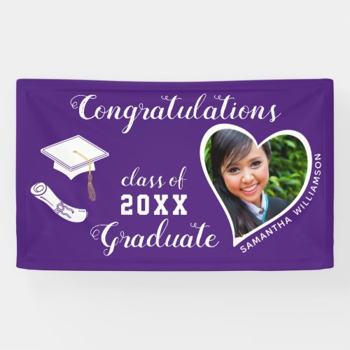 Class of 2024 Graduate Photo Purple Graduation Banner