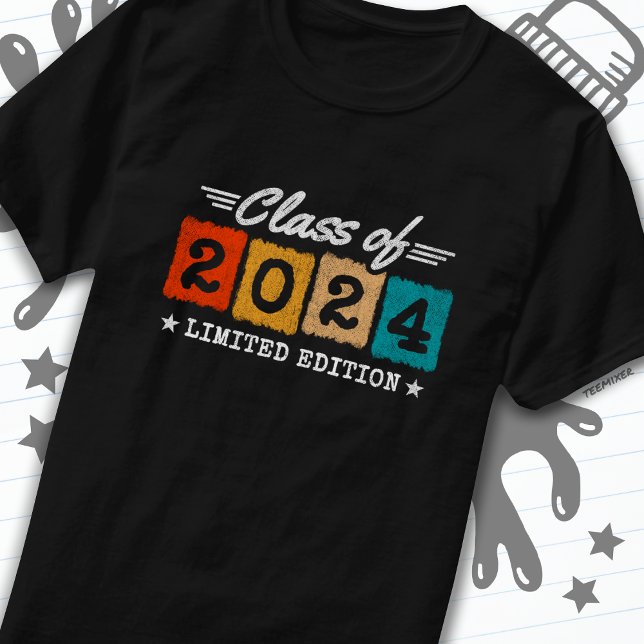 Class of 2024 Graduate Retro Senior Graduation T-Shirt (Creator Uploaded)