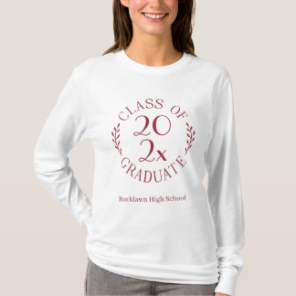 Class of 2024 Graduate Your School Burgundy Emblem T-Shirt