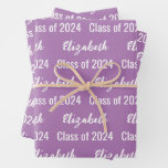 Class of 2024 Graduate&#39;s Name Lavender and White Wrapping Paper Sheets