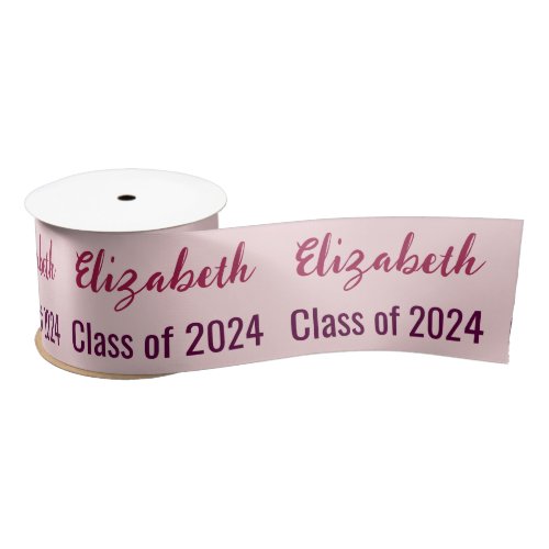 Class of 2024 Graduates Name Pale Pink Satin Ribbon