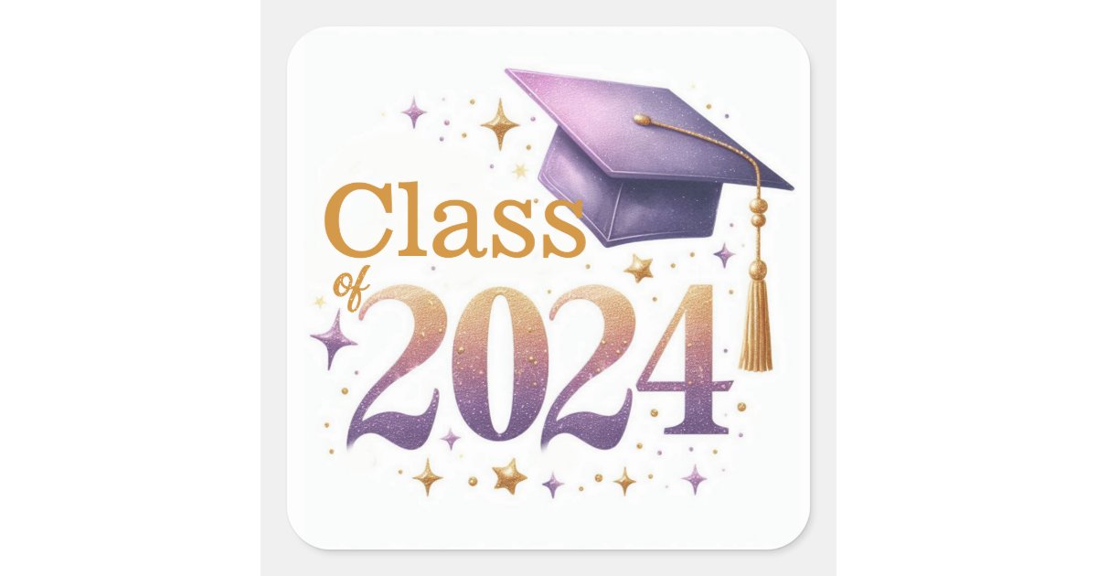 Class of 2024 Graduation Cap Envelope Seal | Zazzle