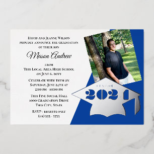 Class of 2024 Graduation Cap Foil Invitation