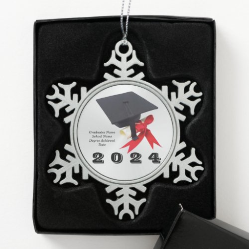 Class of 2024 Graduation Day by Janz Snowflake Pewter Christmas Ornament