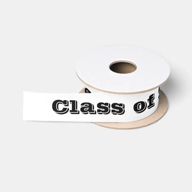 Class of 2024 Graduation Day by Janz White Satin Ribbon | Zazzle