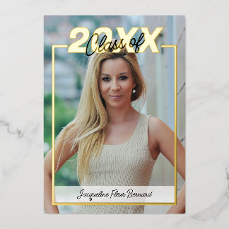 Class of 2024 Graduation Elegant Black & Gold Foil Invitation