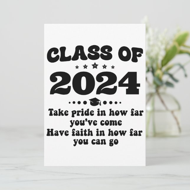 Class of 2024 Graduation Gifts Personalized Invitation (Standing Front)