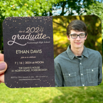 Class Of 2024 Graduation Invitation W/ Photo by GrandviewGraphics at Zazzle