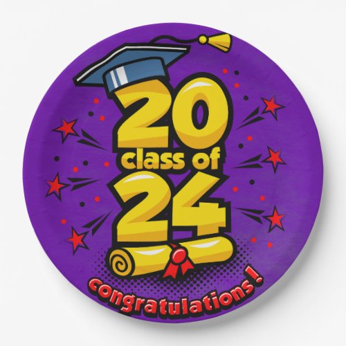 Class Of 2024 Graduation  Paper Plates