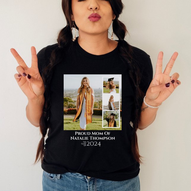 Class of 2024 Graduation Photo Collage Custom T-Shirt (Creator Uploaded)