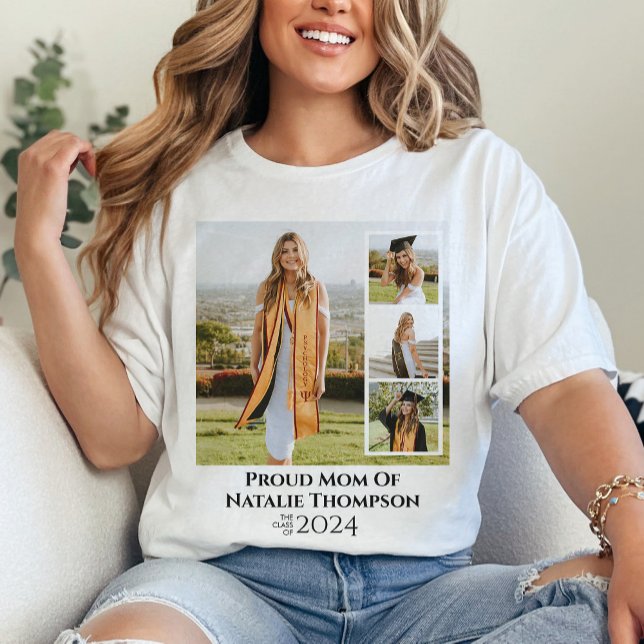 Class of 2024 Graduation Photo Collage Custom T-Shirt (Creator Uploaded)