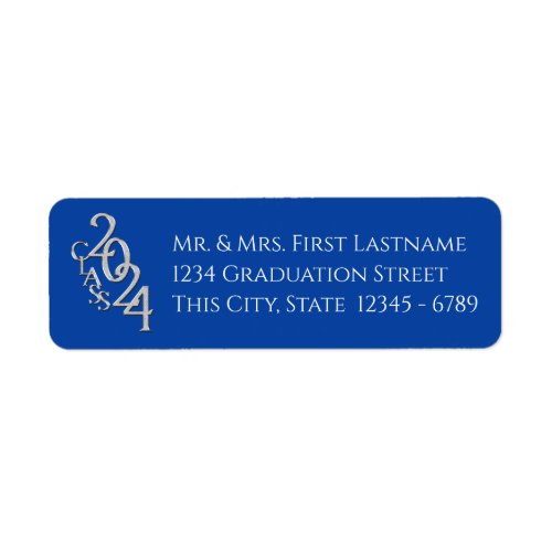Class of 2024 Graduation Silver Blue Label