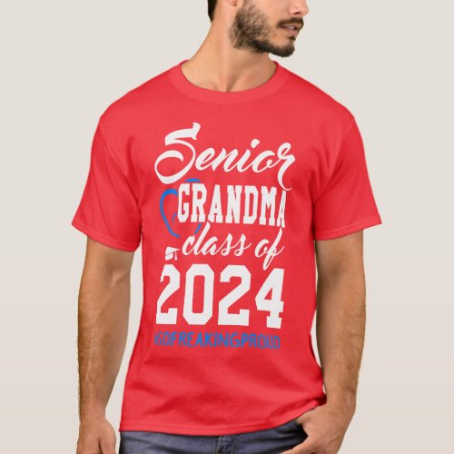 Class of 2024 Grandmother Senior Gifts Funny Senio T_Shirt