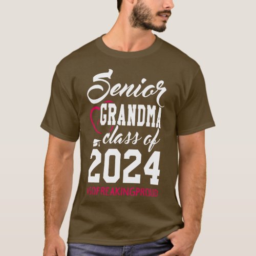 Class of 2024 Grandmother Senior Gifts Funny Senio T_Shirt