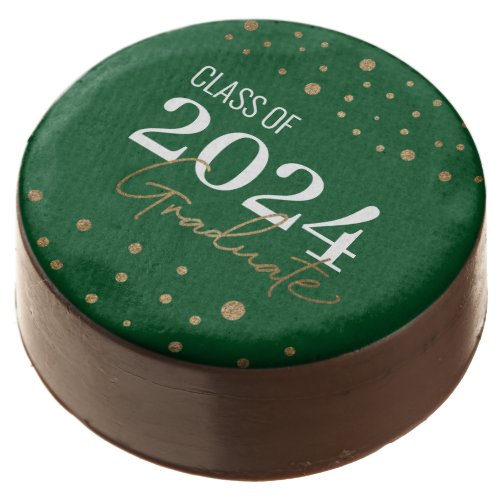 Class of 2024 Green and gold Graduation Chocolate Covered Oreo