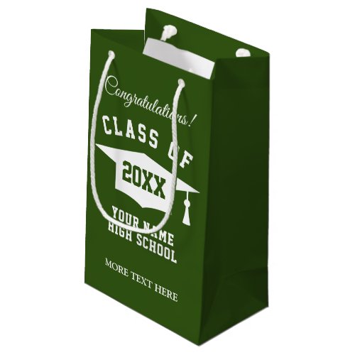 Class of 2024 green high school graduate gift bags