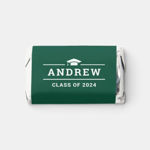 Class of 2024 Green Personalized Graduate Name Hersheys Miniatures