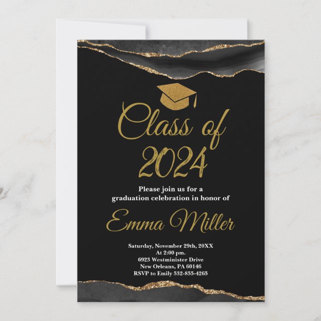 Class of 2024 High School Graduation Invitation (Front)