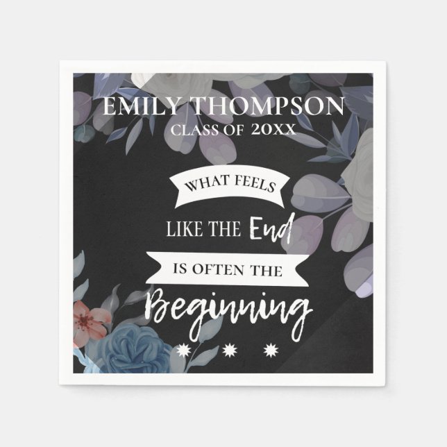 Class of 2024 Inspirational Quote Graduation Party Napkins (Front)
