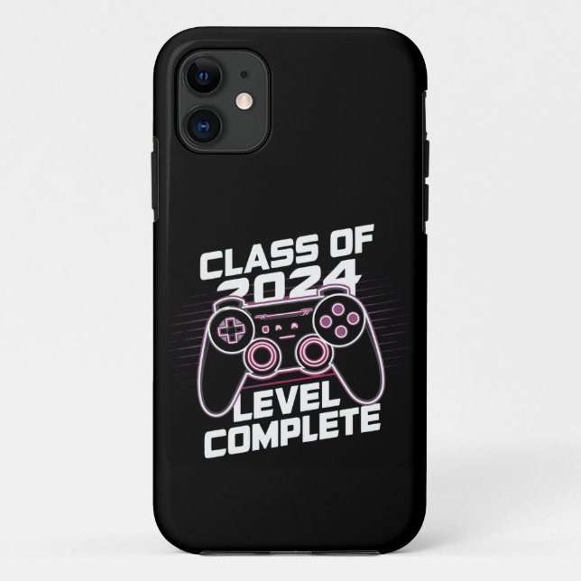 Class Of 2024 Level Complete Senior Graduation Case-Mate iPhone Case (Back)