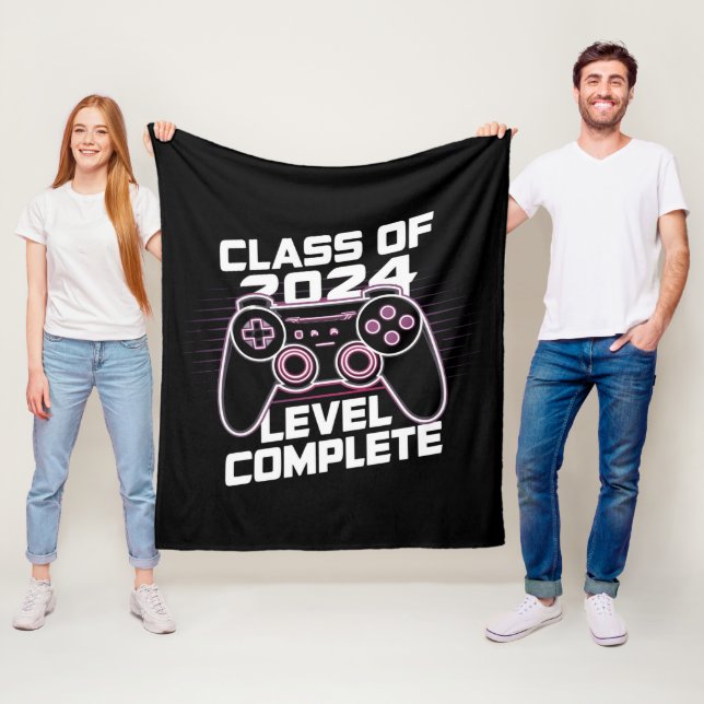 Class Of 2024 Level Complete Senior Graduation Fleece Blanket (In Situ)
