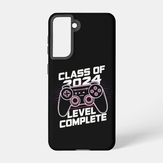 Class Of 2024 Level Complete Senior Graduation Samsung Galaxy Case (Back)