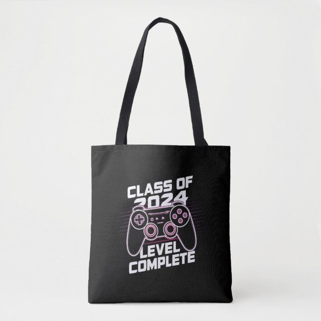 Class Of 2024 Level Complete Senior Graduation Tote Bag (Front)