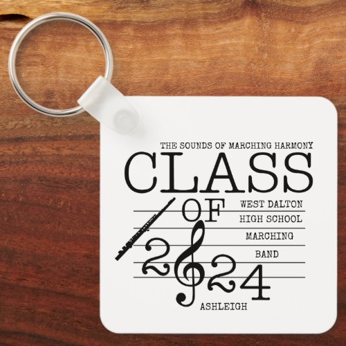Class of 2024 Marching Band FLUTE Inspirational Keychain