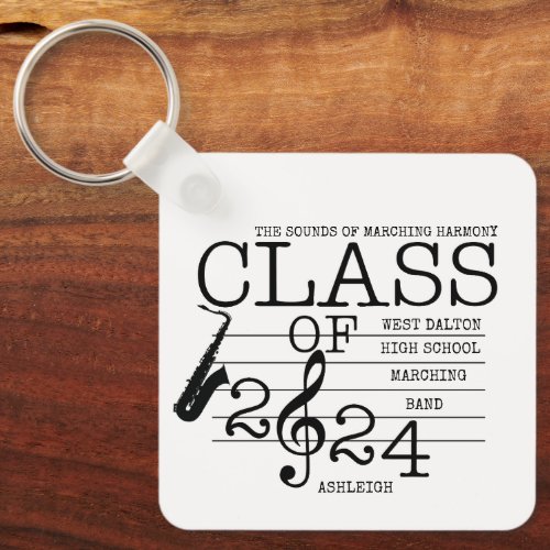 Class of 2024 Marching Band SAXOPHONE Inspire Keychain