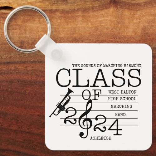 Class of 2024 Marching Band TRUMPET Inspirational Keychain