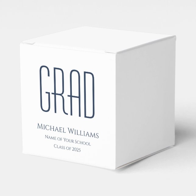 Class of 2024 Minimalist Graduation Party  Favor Boxes (Front Side)