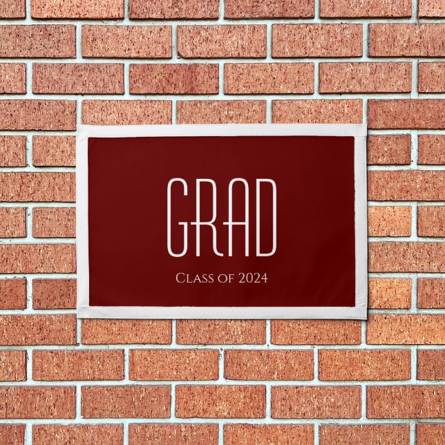 Class of 2024 Minimalist Graduation Red Pennant (Insitu 1)