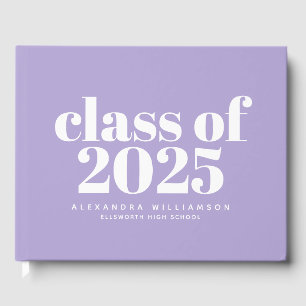 Class of 2024 Modern Lavender Personalized Guest Book