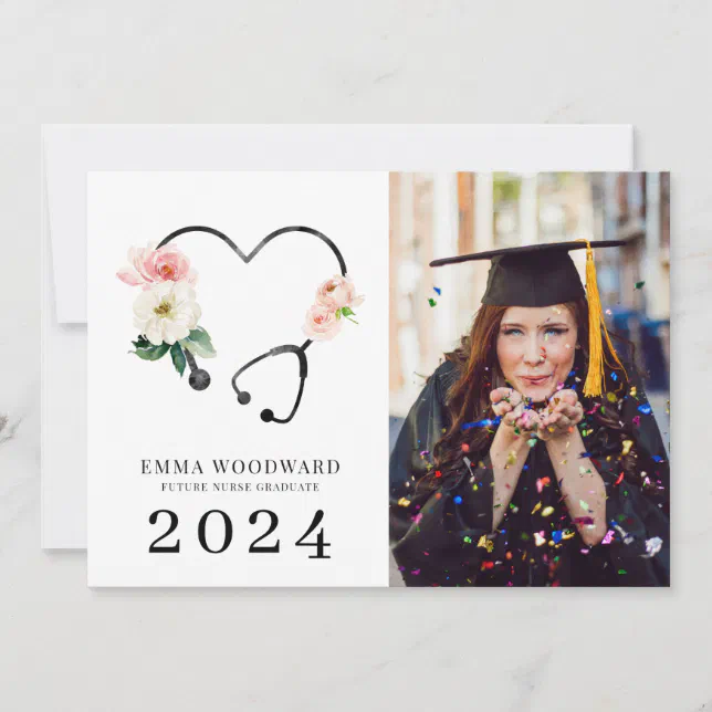 Class Of 2024 Nurse Graduation Photo Announcement | Zazzle