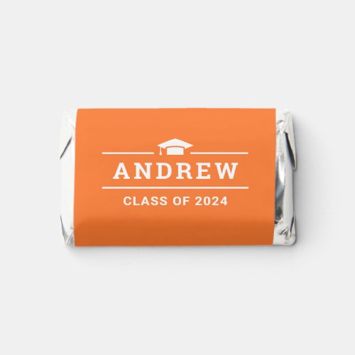 Class of 2024 Orange Personalized Graduate Name Hersheys Miniatures