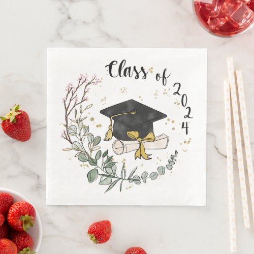 Class of 2024 paper dinner napkins