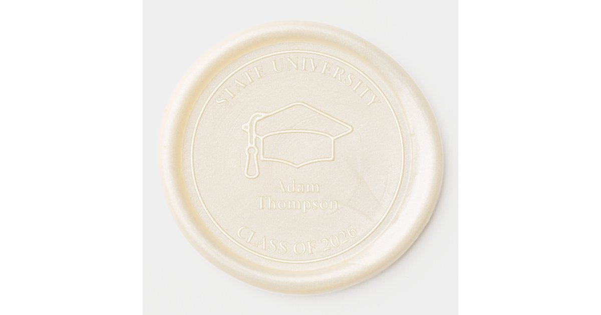 "Class of 2024" Personalized Graduation Wax Seal Sticker | Zazzle