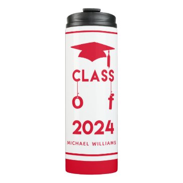 Class of 2024  - Personalized Red Graduation Therm