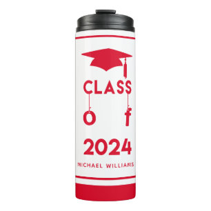 Class of 2024 - Personalized Red Graduation Therm Thermal Tumbler