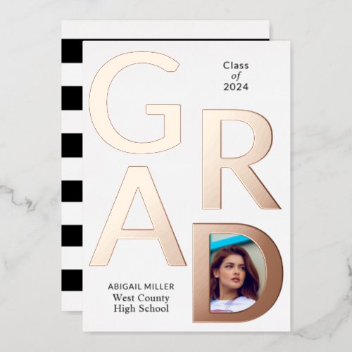 Class of 2024 photo foil graduation announcement