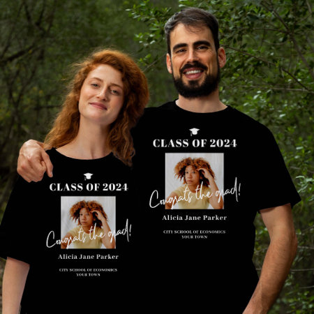Class Of 2024 Photo Graduate Congrats Grad Party T-shirt